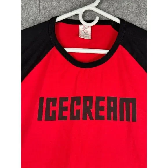 Billionaire Boys Club Shirt Men's 2XL ICE CREAM Spellout Raglan Graphic 2 Sided